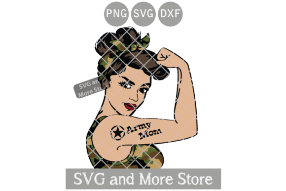 Army Mom, Military Strong Woman Graphics for Branding and Design