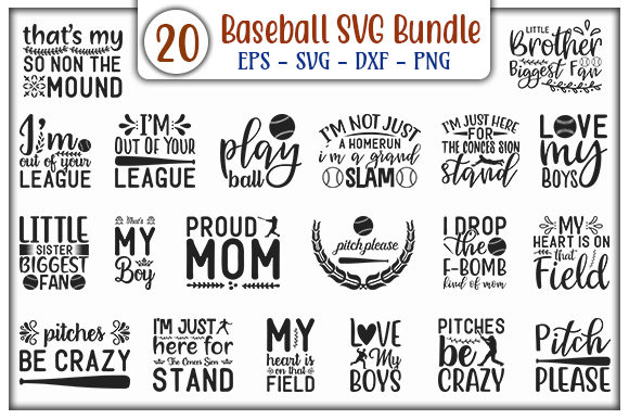 Baseball Quotes Design Bundle Graphics for Crafts