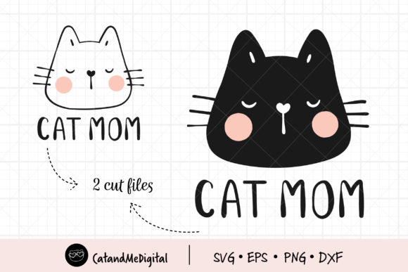 Black Cat Mom Cutting File for Cricut and Handmade Projects