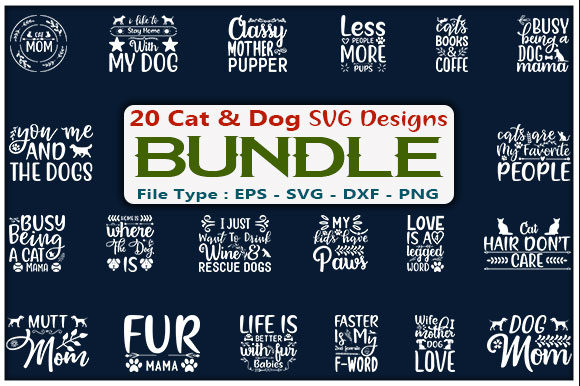Cat Dog Design Bundle Graphics for Crafts