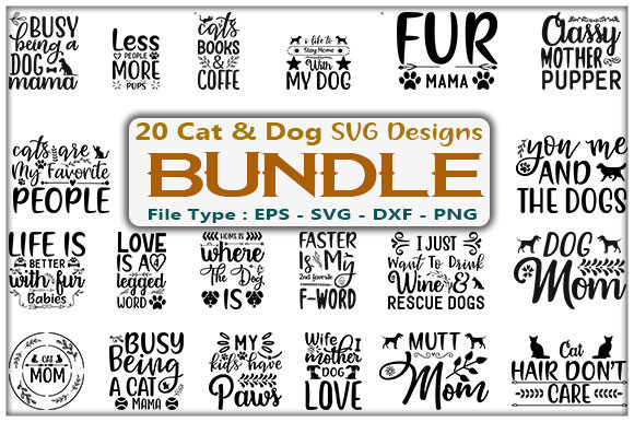 Catv Dog Dsign Bundle Graphics for Crafts