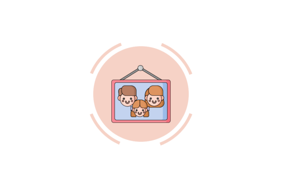 Family Icon Photoframe Mom Daddy Kids – A Versatile Graphic Design Asset