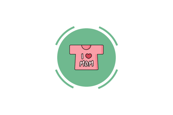 Family Icon Tshirt I Love Mom Pink Graphics