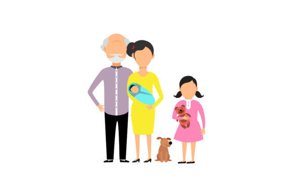 Family Set Mom, Grandpa, Girl Dog Embroidery Design Review