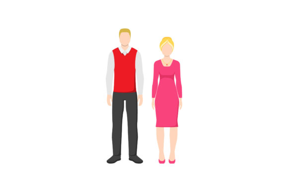 Family Vector Set Dad Mom Graphics for Modern Editorial Design