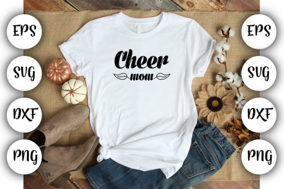 Football Mom, Cheer Mom Graphic Design Asset for T-Shirt Designs
