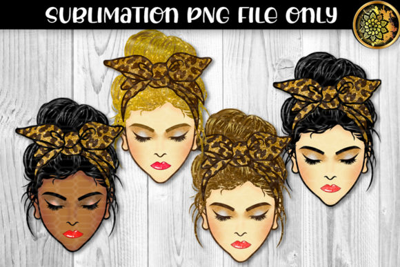 Glitter MessyBun Momlife Sublimation