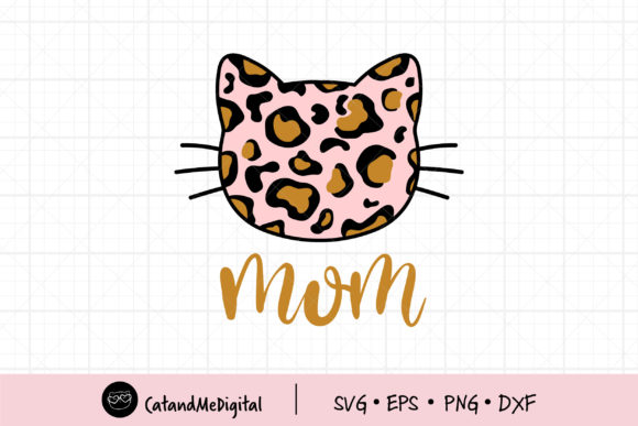 Leopard Cat Mom Graphics for Digital Sellers