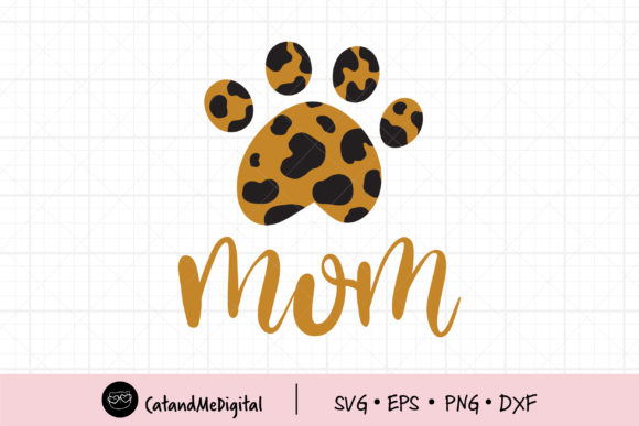 Leopard Paw Cat Mom Cutting File