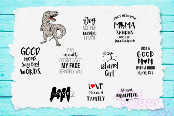 Mamasaurus Bundle Graphics for Crafts