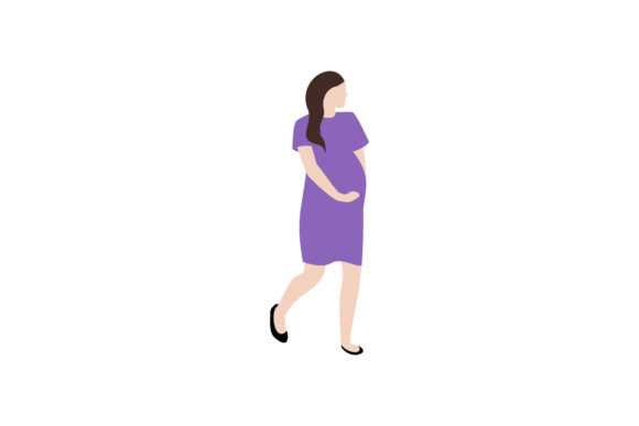 Pregnant Mom Flat Illustration - A Versatile Graphic Asset