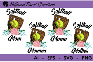 Softball Mom with Mitt Bundle - A Cute Graphic for Crafting